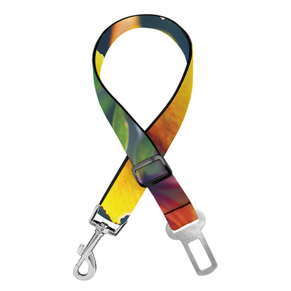 Yellow Alstroemeria Print Dog Seat Belt