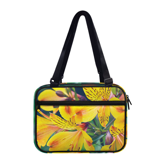 Yellow Alstroemeria Print Double Strap Bible Bag