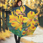Yellow Alstroemeria Print Foldable Umbrella