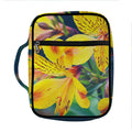 Yellow Alstroemeria Print Front Pocket Bible Bag