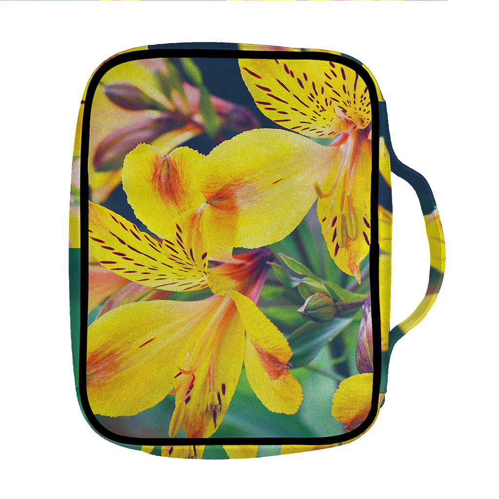 Yellow Alstroemeria Print Front Pocket Bible Bag