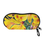 Yellow Alstroemeria Print Glasses Case