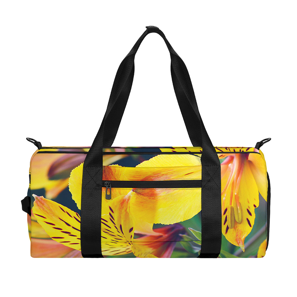 Yellow Alstroemeria Print Gym Bag