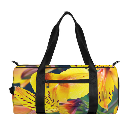 Yellow Alstroemeria Print Gym Bag