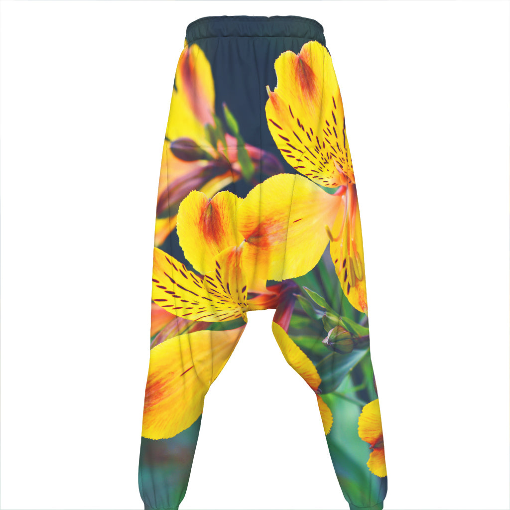 Yellow Alstroemeria Print Hammer Pants