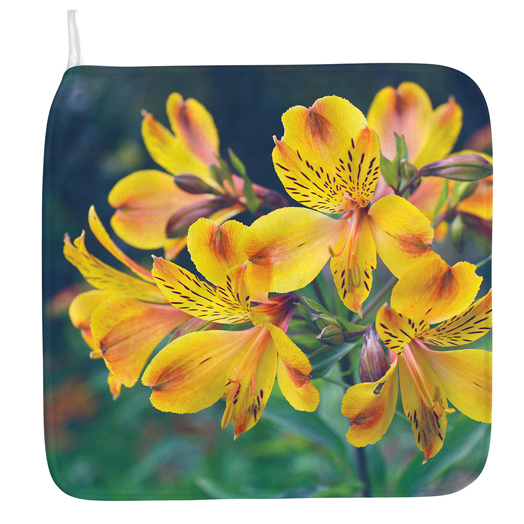 Yellow Alstroemeria Print Hand Towel