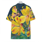 Yellow Alstroemeria Print Hawaiian Shirt