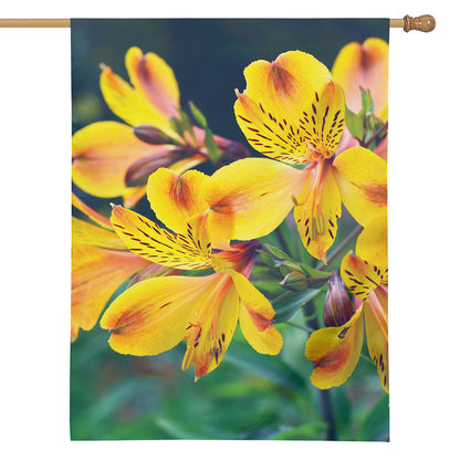 Yellow Alstroemeria Print House Flag