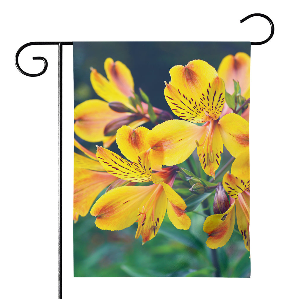 Yellow Alstroemeria Print House Flag