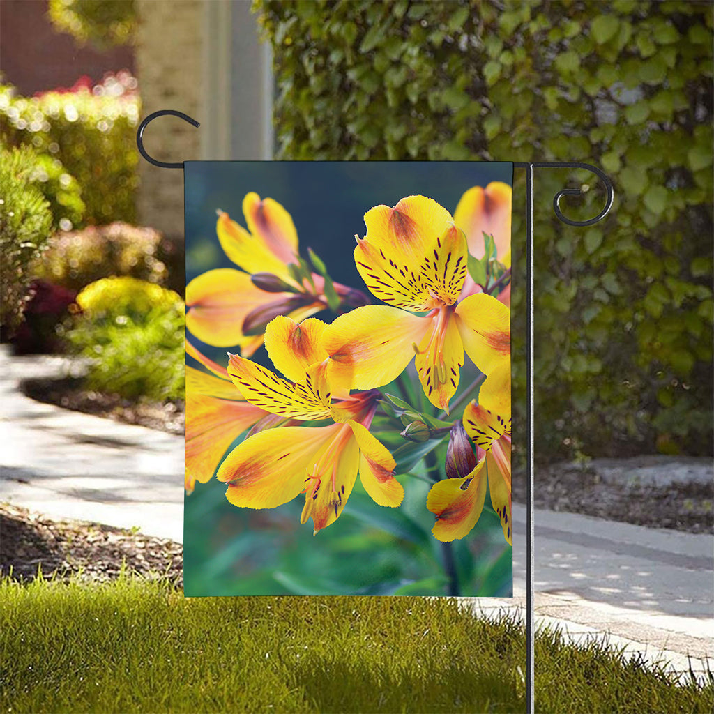 Yellow Alstroemeria Print House Flag
