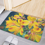 Yellow Alstroemeria Print Indoor Door Mat