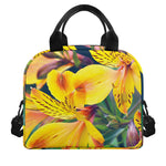 Yellow Alstroemeria Print Insulated Lunch Bag