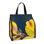 Yellow Alstroemeria Print Insulated Lunch Tote