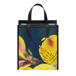 Yellow Alstroemeria Print Insulated Lunch Tote