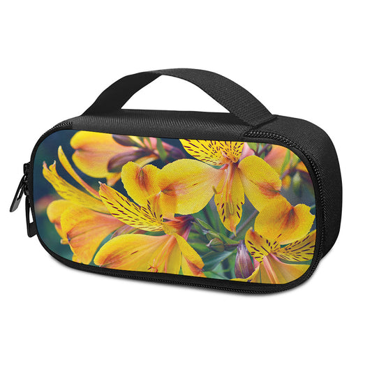 Yellow Alstroemeria Print Insulin Cooler Travel Case