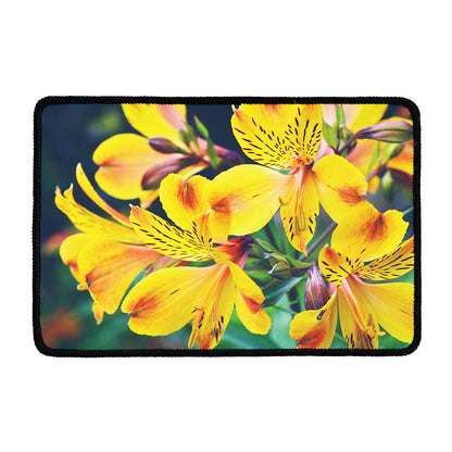 Yellow Alstroemeria Print Kitchen Mat