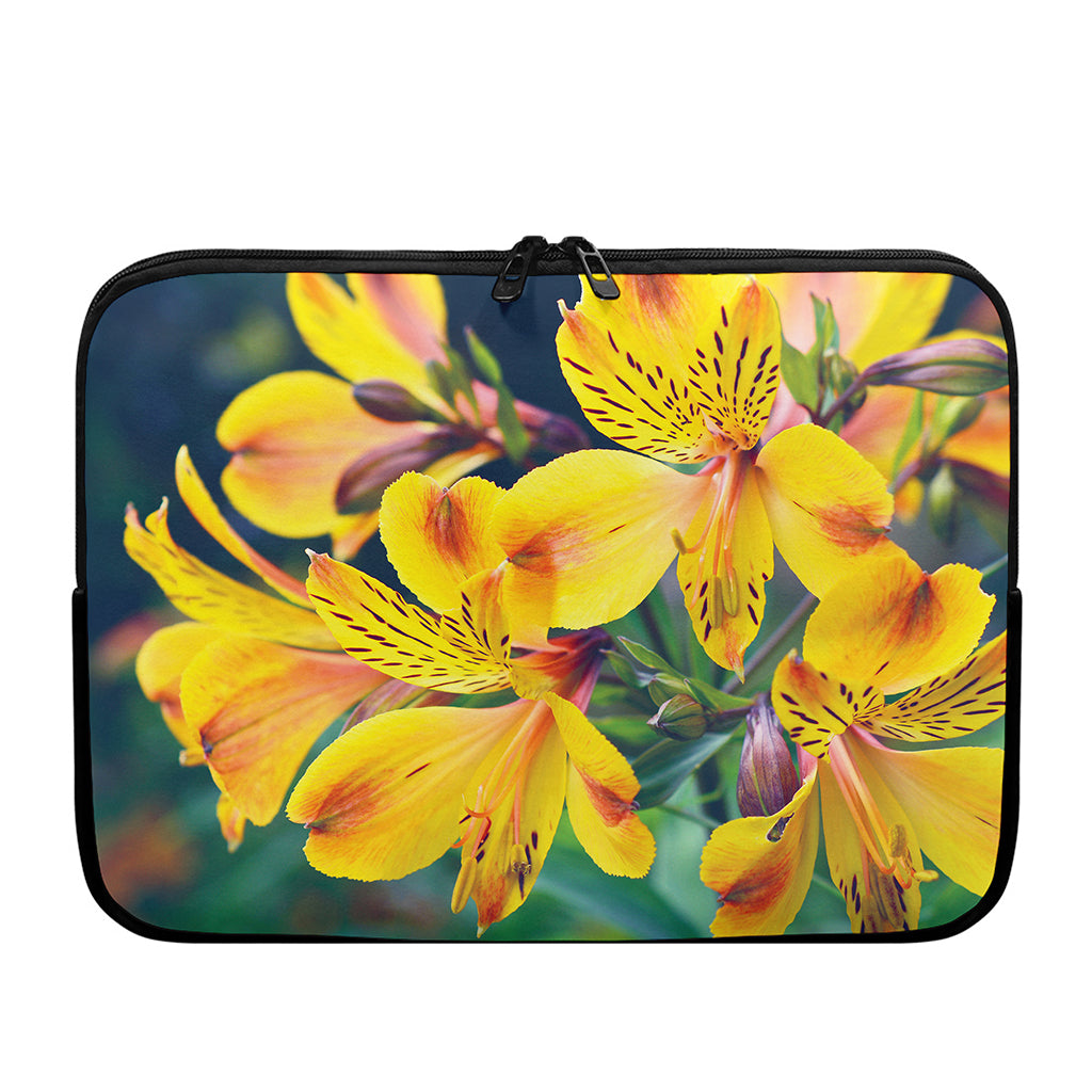 Yellow Alstroemeria Print Laptop Sleeve