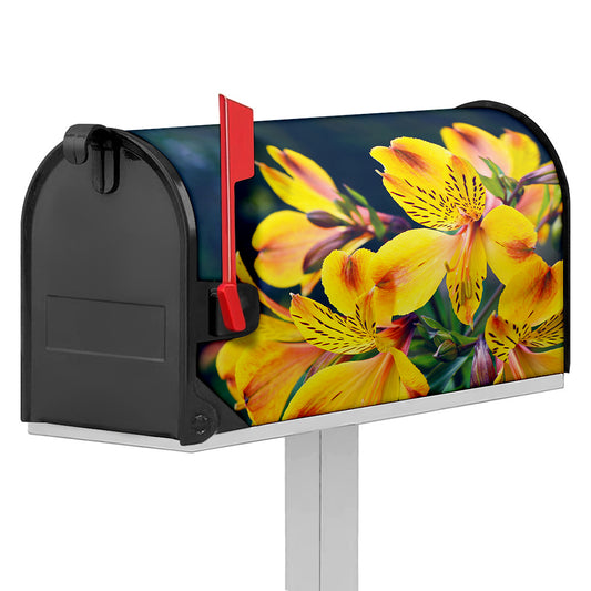 Yellow Alstroemeria Print Mailbox Cover