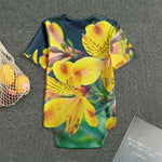 Yellow Alstroemeria Print Men's Bodysuit