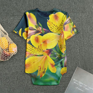 Yellow Alstroemeria Print Men's Bodysuit