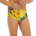 Yellow Alstroemeria Print Men's Briefs