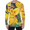 Yellow Alstroemeria Print Men's Long Sleeve T-Shirt