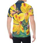 Yellow Alstroemeria Print Men's Shirt