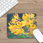 Yellow Alstroemeria Print Mouse Pad