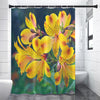 Yellow Alstroemeria Print Premium Shower Curtain