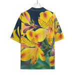 Yellow Alstroemeria Print Rayon Hawaiian Shirt