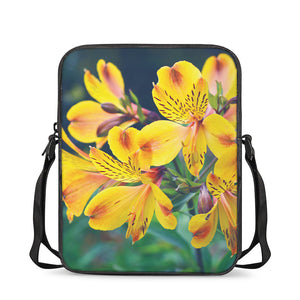 Yellow Alstroemeria Print Rectangular Crossbody Bag