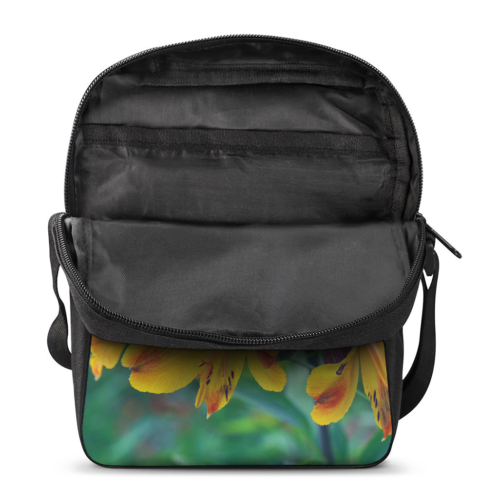 Yellow Alstroemeria Print Rectangular Crossbody Bag