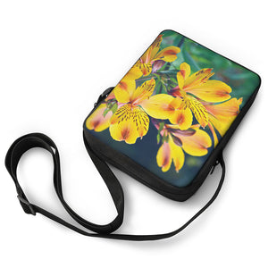 Yellow Alstroemeria Print Rectangular Crossbody Bag