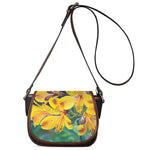 Yellow Alstroemeria Print Saddle Bag