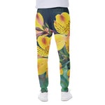 Yellow Alstroemeria Print Scuba Joggers