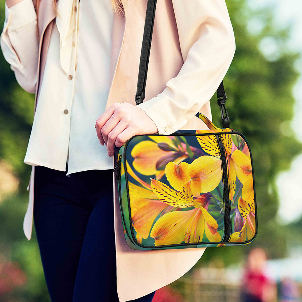 Yellow Alstroemeria Print Shoulder Strap Bible Bag