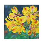 Yellow Alstroemeria Print Silk Bandana