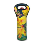 Yellow Alstroemeria Print Single Neoprene Wine Tote