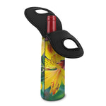 Yellow Alstroemeria Print Single Neoprene Wine Tote