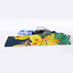 Yellow Alstroemeria Print Sports Towel