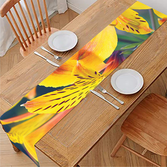 Yellow Alstroemeria Print Table Runner