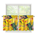 Yellow Alstroemeria Print Tier Curtains