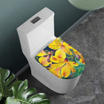 Yellow Alstroemeria Print Toilet Lid Cover
