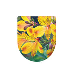 Yellow Alstroemeria Print Toilet Lid Cover