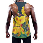 Yellow Alstroemeria Print Training Tank Top
