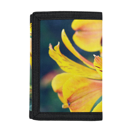 Yellow Alstroemeria Print Trifold Wallet