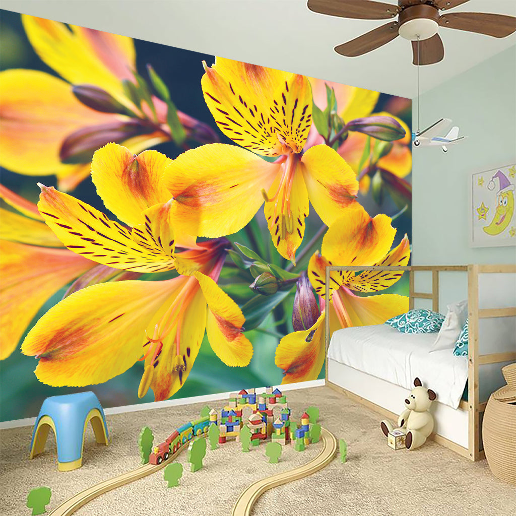 Yellow Alstroemeria Print Wall Sticker