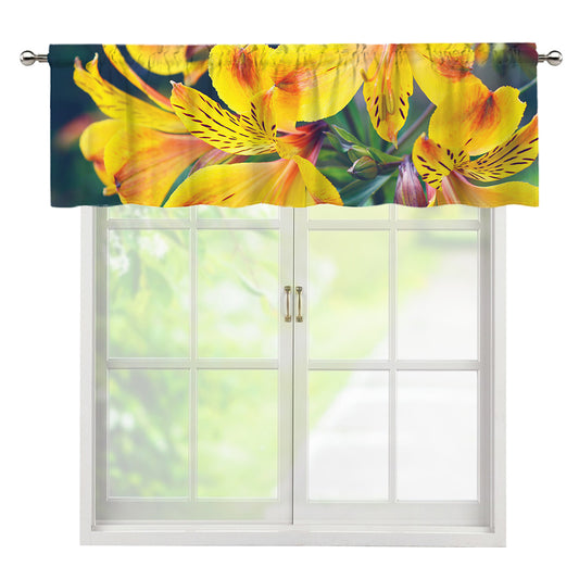 Yellow Alstroemeria Print Window Valance