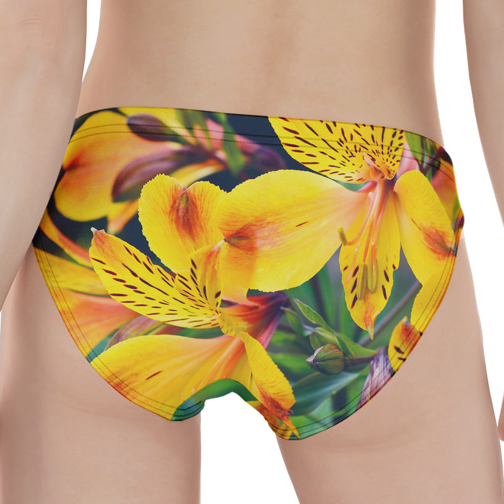 Yellow Alstroemeria Print Women's Panties