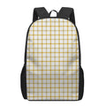 Yellow And Beige Tattersall Print 17 Inch Backpack